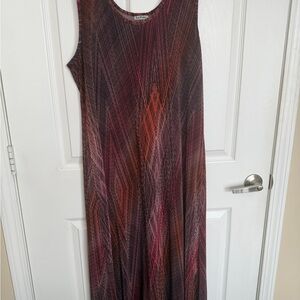 La Fete Red and Black Patterned Maxi Dress